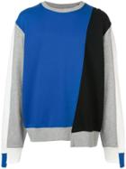 Mostly Heard Rarely Seen Asymmetrical Seam Sweatshirt - Blue