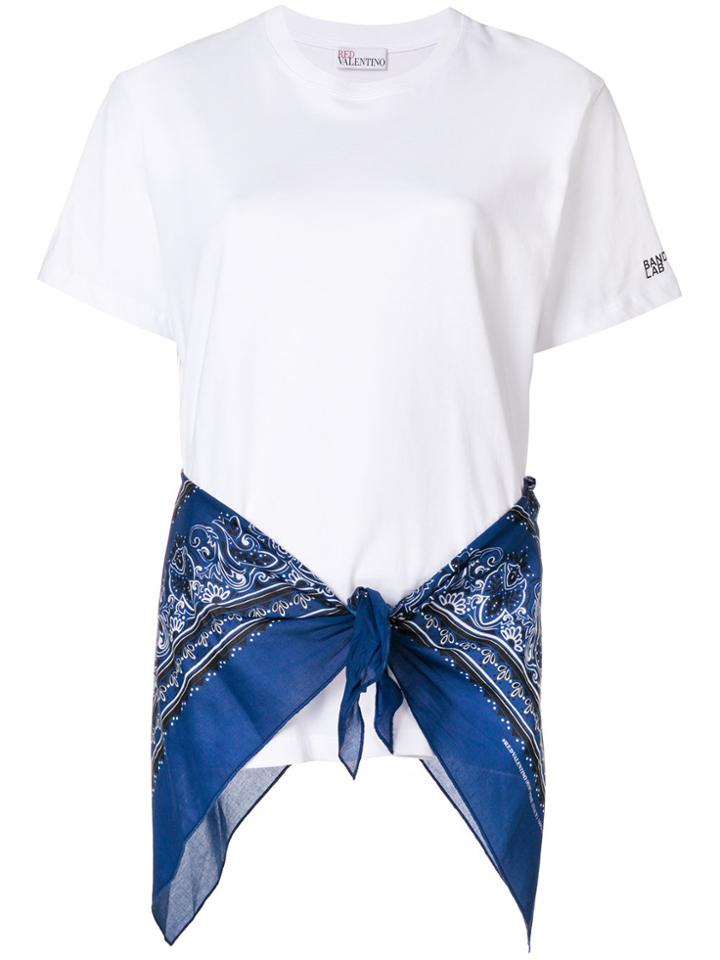 Red Valentino Bandana Tie Trim T-shirt - White
