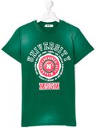 Msgm Kids University Print T-shirt - Green