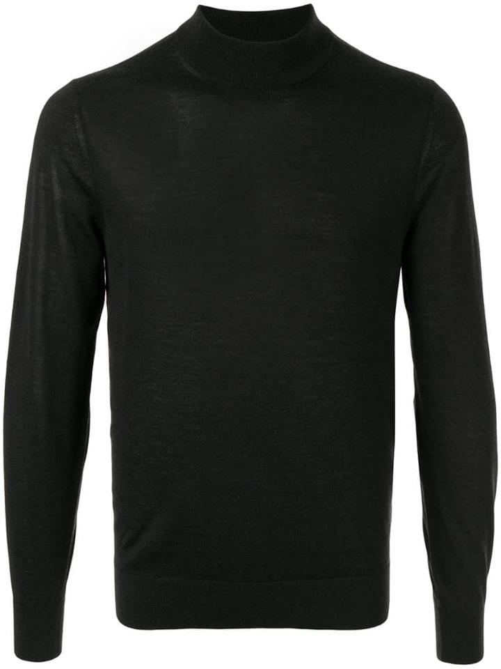 Gieves & Hawkes Long-sleeve Fitted Sweater - Black