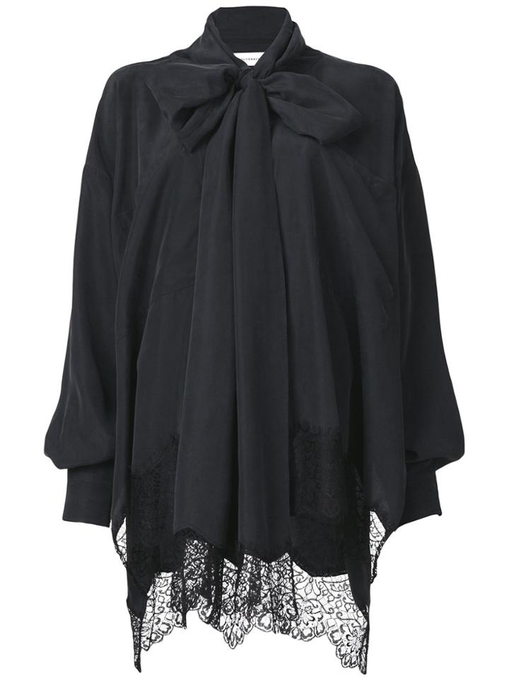 Faith Connexion Lace Hem Oversized Shirt - Black