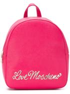 Love Moschino Slogan Backpack - Pink & Purple