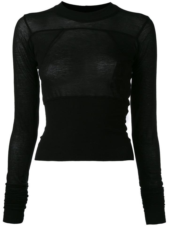 Rick Owens Drkshdw Longsleeved T-shirt, Women's, Size: Large, Black, Cotton