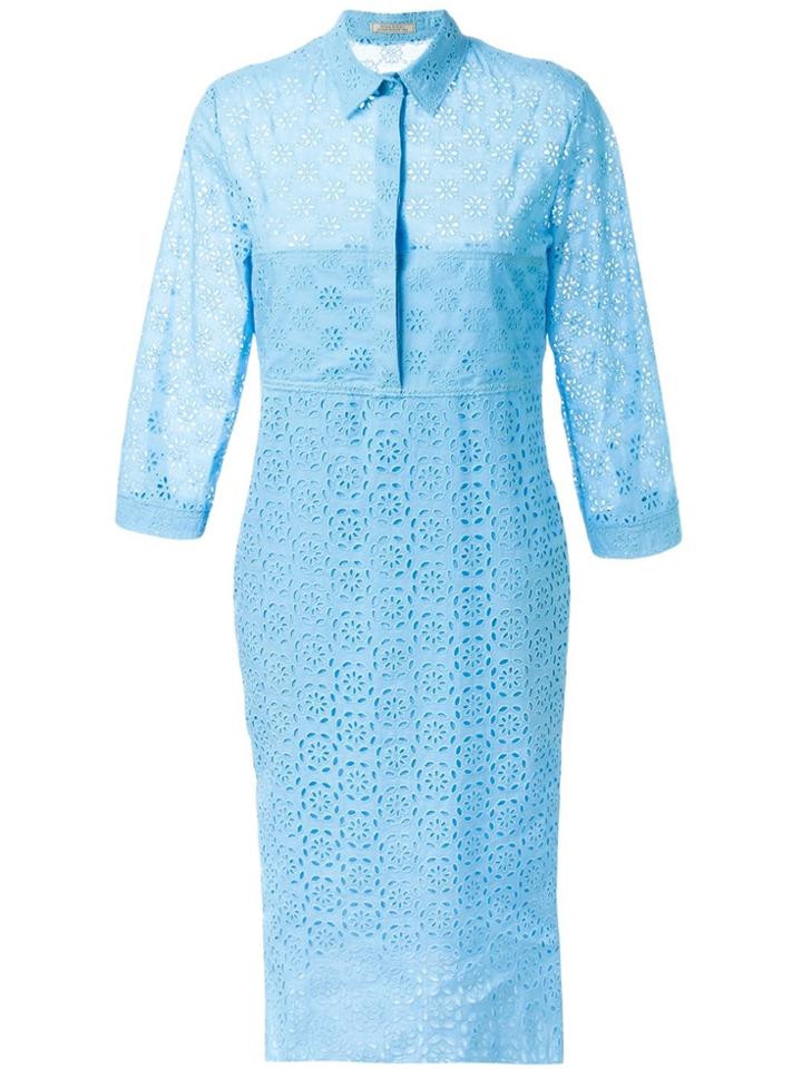 Nina Ricci Broderie Anglaise Shirt Dress - Blue