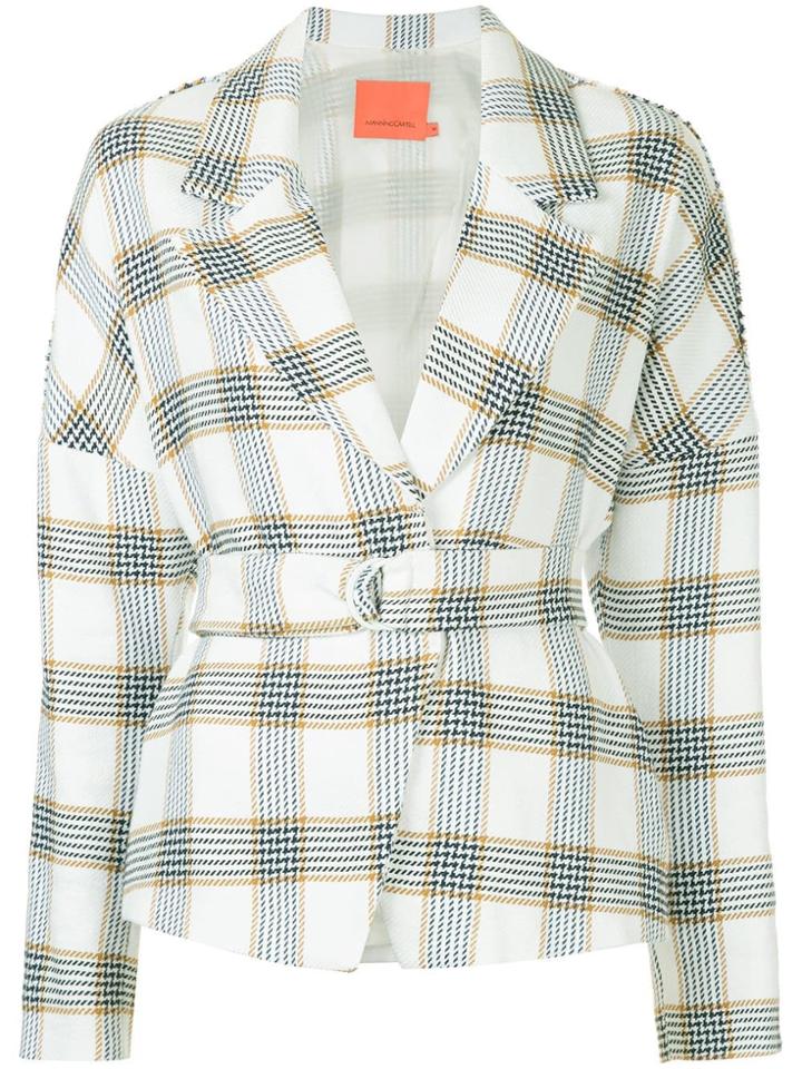 Manning Cartell Checked Belted Blazer - White