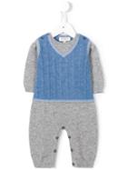Cashmirino - V-neck Gilet Romper - Kids - Cashmere - 6 Mth, Blue