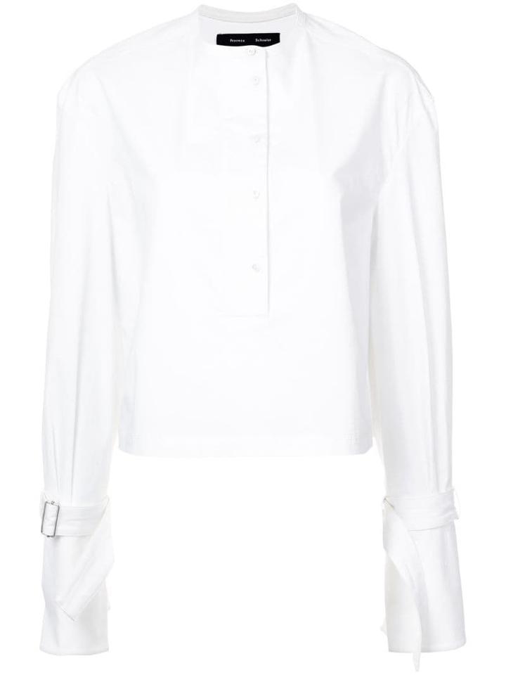 Proenza Schouler Cotton Poplin Buckled Top - White