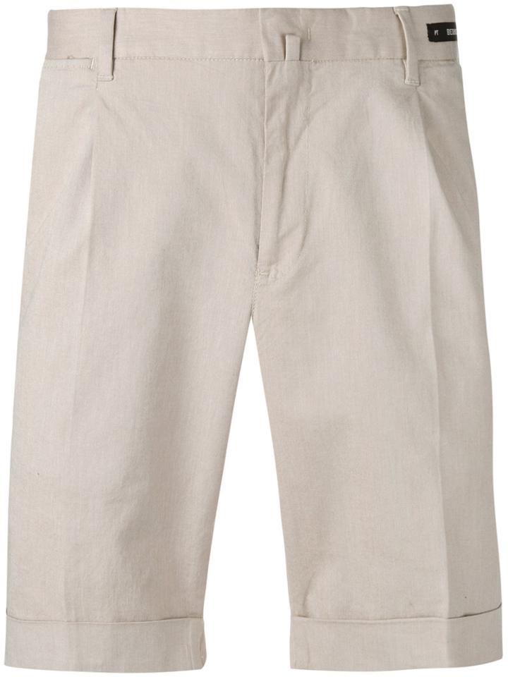 Pt01 - Classic Shorts - Men - Cotton/spandex/elastane - 48, Nude/neutrals, Cotton/spandex/elastane
