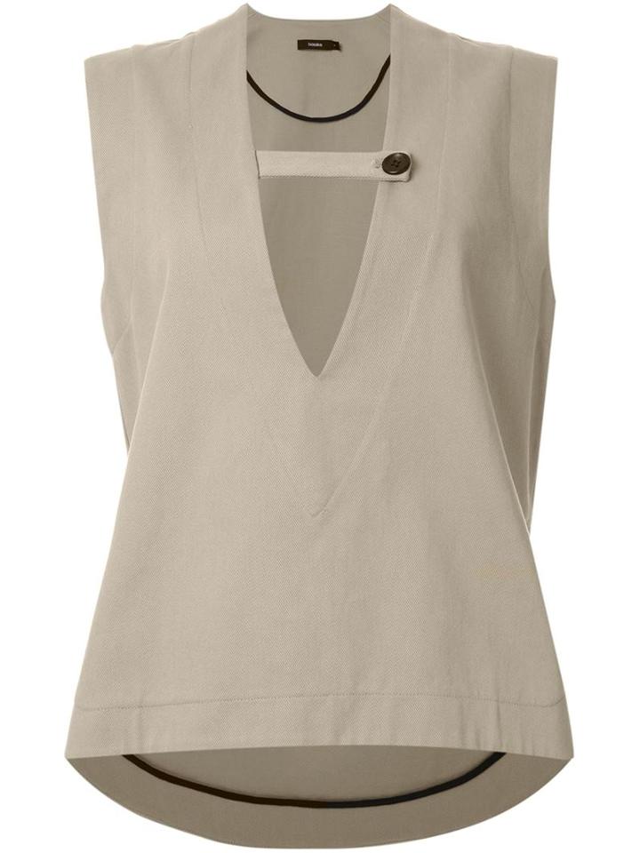 Bassike Plunging V-neck Top