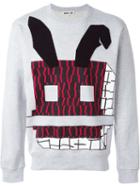 Mcq Alexander Mcqueen Electro Bunny Print Sweatshirt, Men's, Size: Xxl, Grey, Cotton/polyester