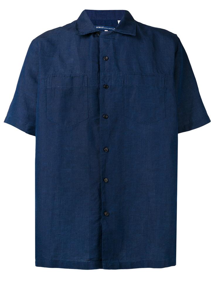 Levi's: Made & Crafted - Short Sleeve Shirt - Unisex - Cotton/linen/flax - 3, Blue, Cotton/linen/flax