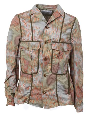 Kolor Printed Cargo Jacket, Men's, Size: 3, Cotton/nylon/polyurethane