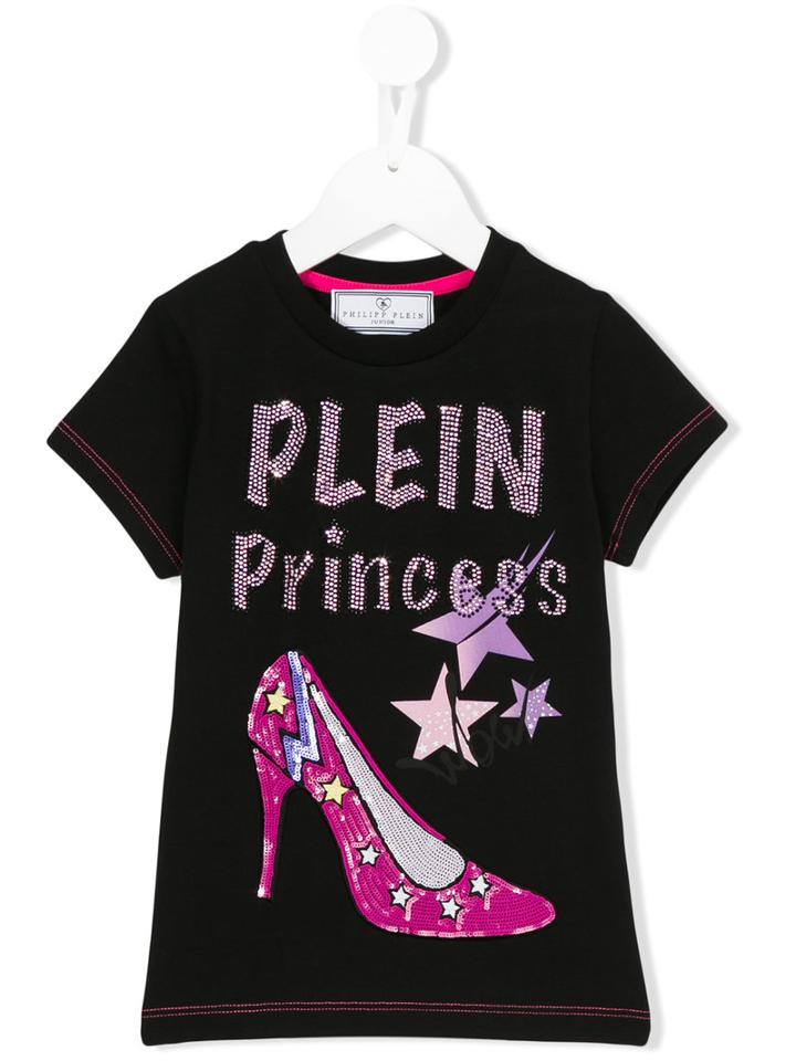 Philipp Plein Kids Sequin T-shirt, Girl's, Size: 12 Yrs, Black
