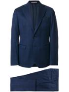 Paoloni Checked Two Piece Formal Suit - Blue