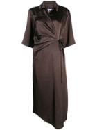Nanushka Draped Shirt Dress - Brown