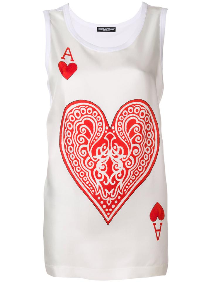 Dolce & Gabbana Queen Of Hearts Tank Top - White