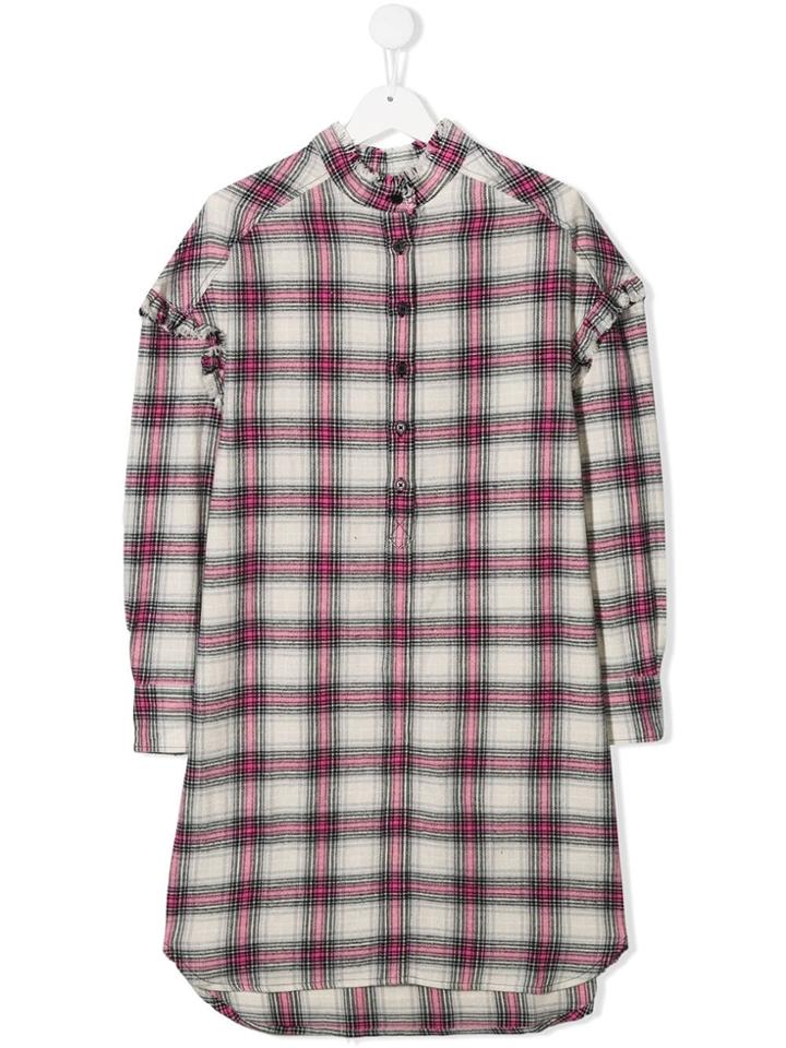 Zadig & Voltaire Kids Teen Checked Print Shirt Dress - Pink