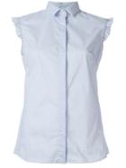 Fay Ruffle Sleeve Blouse, Women's, Size: Small, Blue, Cotton/polyamide/spandex/elastane