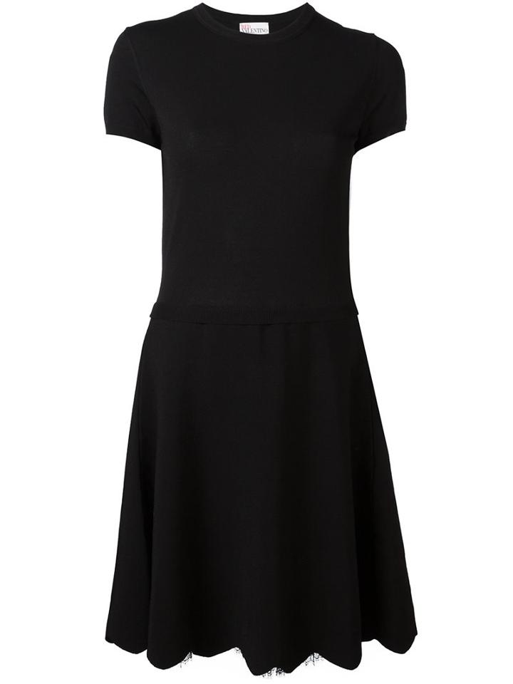 Red Valentino Lace Detail Flared Dress
