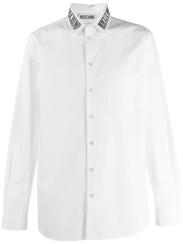 Moschino Embroidered Logo Collar Shirt - White