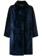 Sofie D'hoore Fur Detail Coat - Blue