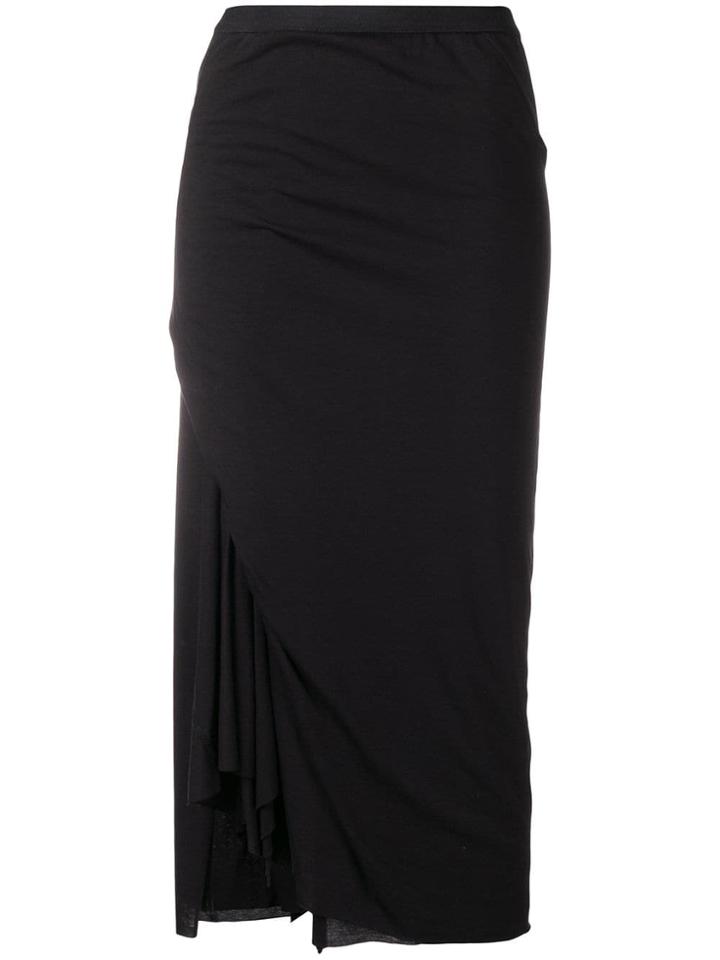 Rick Owens Lilies Side Slit Pencil Skirt - Black