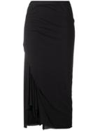 Rick Owens Lilies Side Slit Pencil Skirt - Black