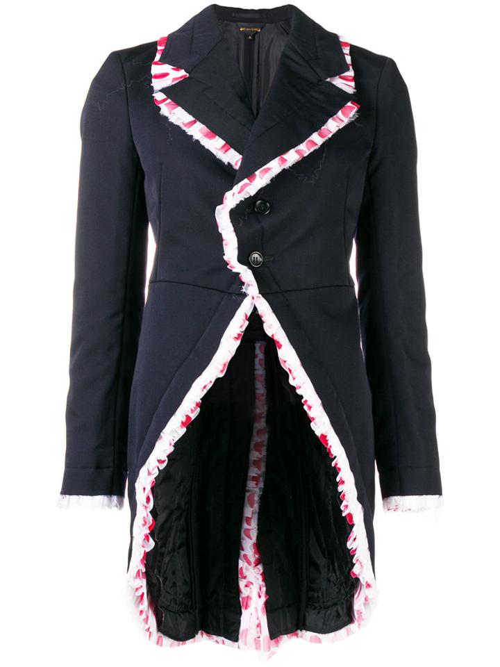 Comme Des Garçons Polka Dot Trim Tailcoat - Blue