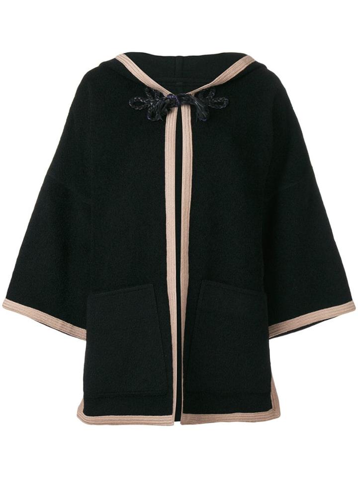 A.n.g.e.l.o. Vintage Cult 1970's Hooded Loose Coat - Black