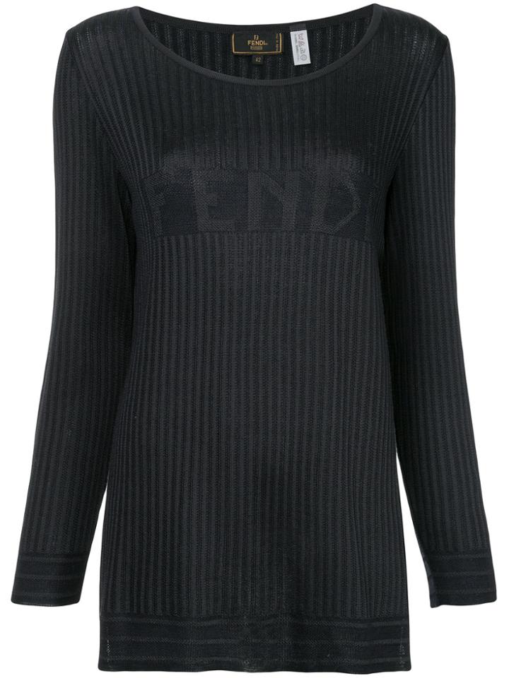 Fendi Vintage Logo Knit Top - Blue
