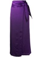 Nanushka Amas Satin Wrap Skirt - Purple