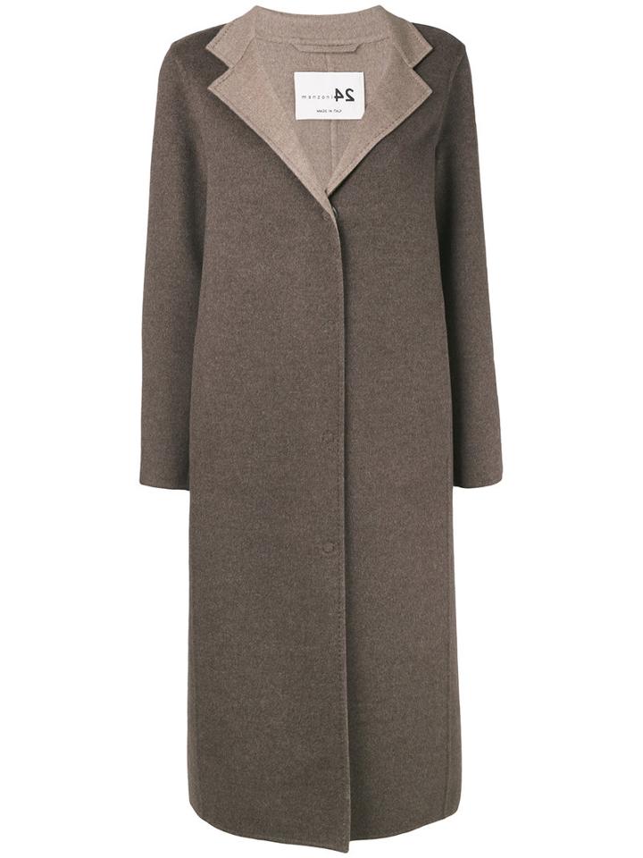 Manzoni 24 - Midi Buttoned Coat - Women - Wool/cashmere - 42, Grey, Wool/cashmere
