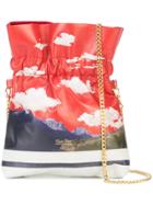 Undercover Print Drawstring Shoulder Bag - Red
