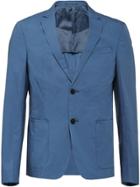Prada Technical Cotton Single-breasted Jacket - Blue