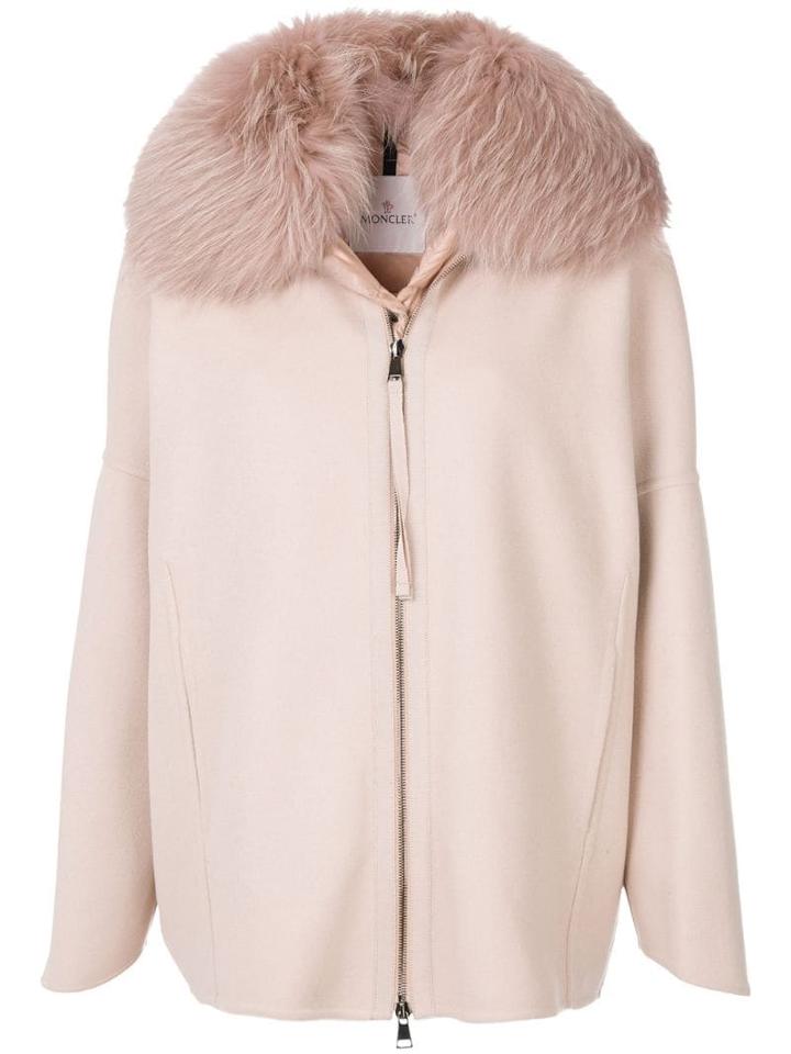Moncler Padded Fur Collar Coat - Pink