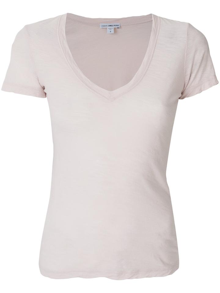James Perse V-neck T-shirt - Pink & Purple
