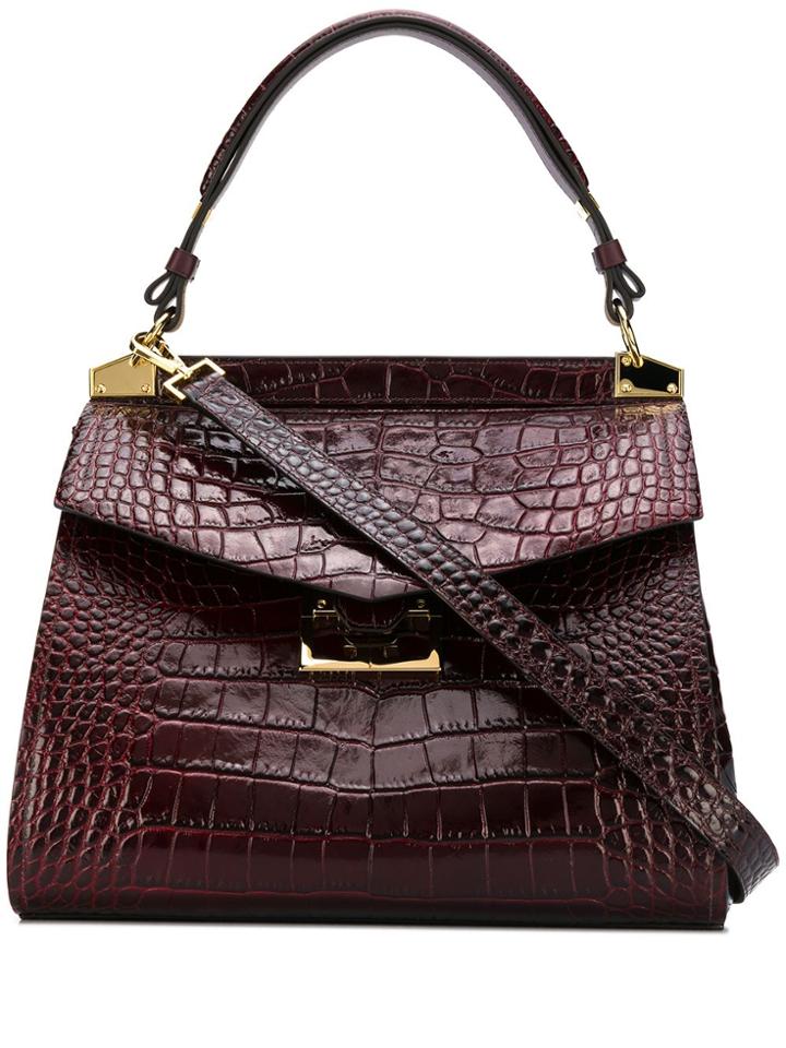 Givenchy Crocodile Effect Tote Bag - Red