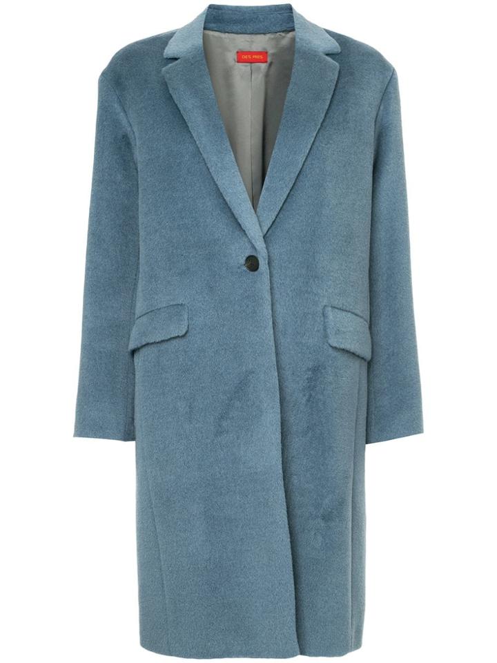 Des Prés Classic Single Breasted Coat - Blue