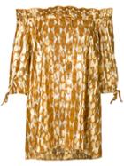 Tory Burch - Embroidered Blouse - Women - Silk/metal - 0, Yellow/orange, Silk/metal