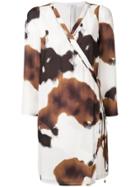 Patrizia Pepe Cow-print Wrap Dress - Brown