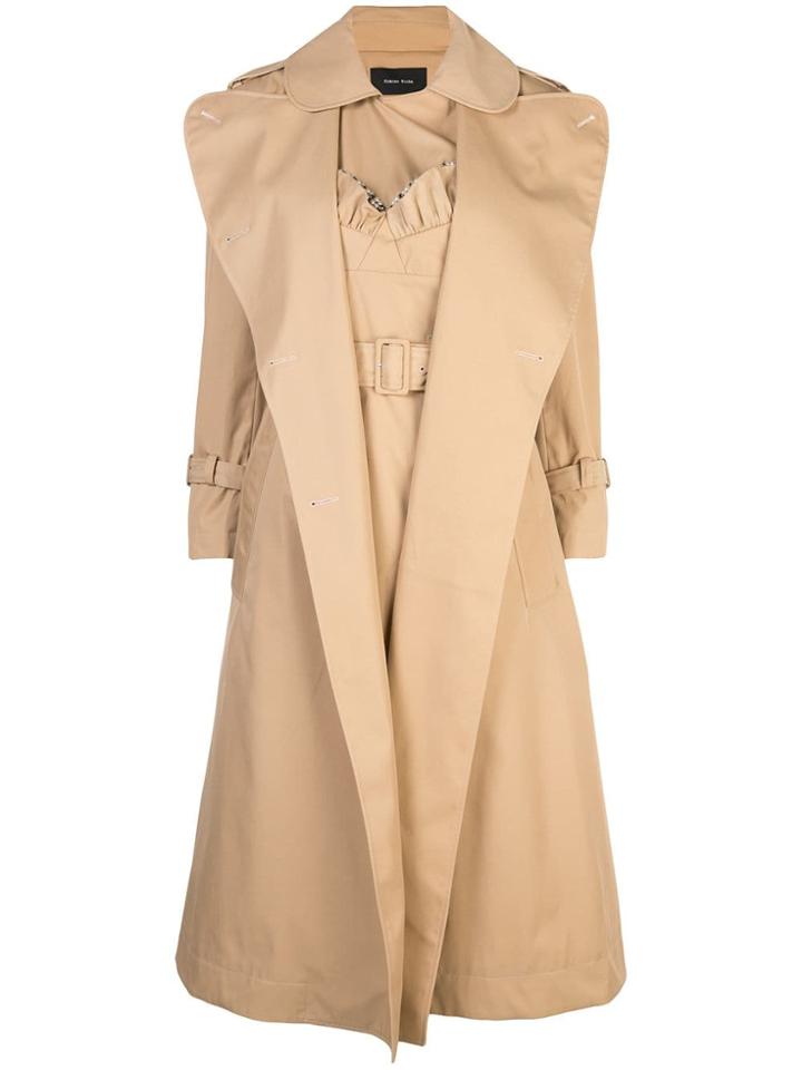 Simone Rocha Double Breasted Peacoat - Neutrals