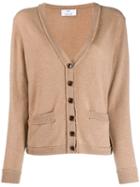 Allude V-neck Cardigan - Brown