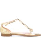 Rupert Sanderson Metallic Flat Sandals