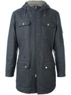 Brunello Cucinelli Multi Pocket Hooded Coat, Men's, Size: Small, Grey, Cotton/nylon/polyurethane/wool