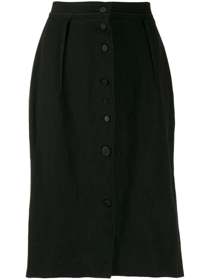 Lanvin Pre-owned 2000's Slim Buttoned Skirt - Black