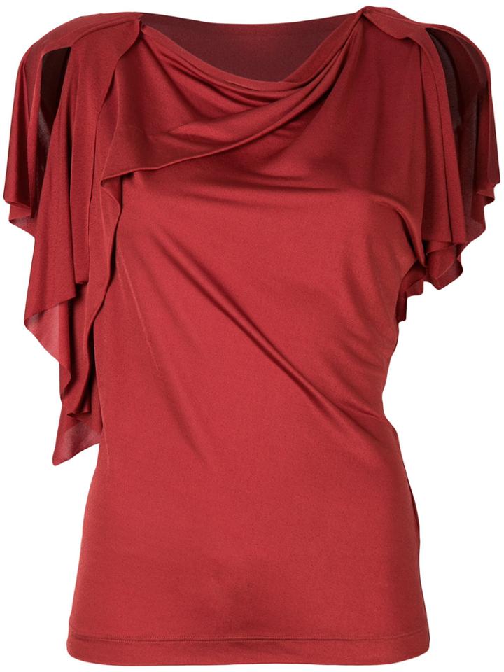 Plein Sud Draped Sleeves T-shirt - Yellow & Orange