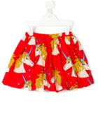 Mini Rodini Unicorn Star Skirt, Girl's, Size: 9 Yrs, Red
