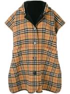 Burberry Reversible Vintage Check Hooded Poncho - Black