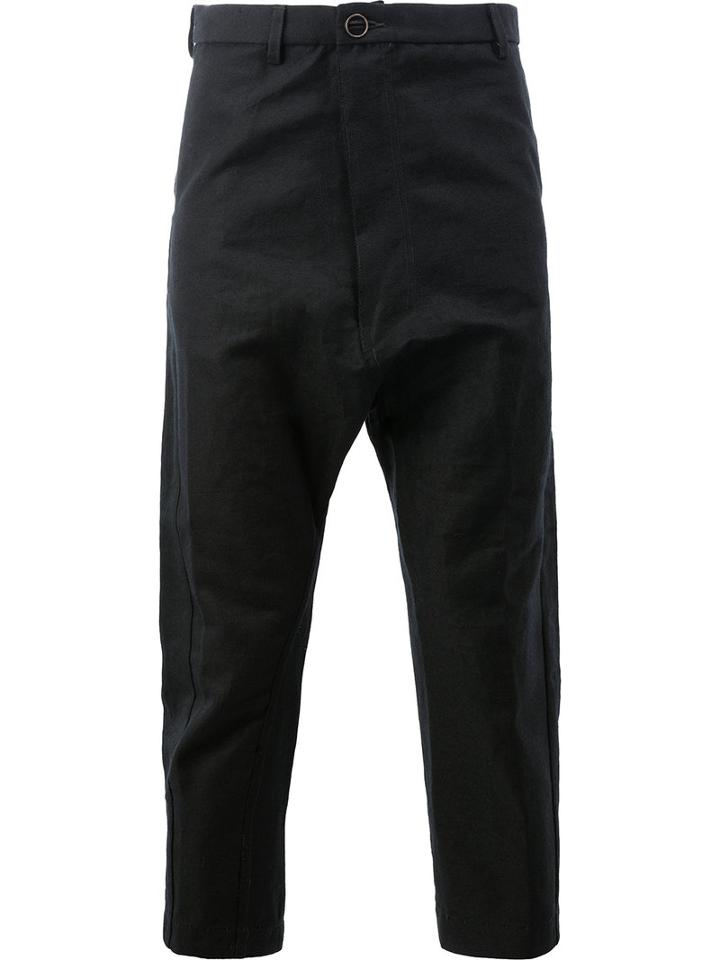 Taichi Murakami Dropped Crotch Cropped Jeans, Men's, Size: 8, Grey, Ramie