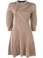 M Missoni Seam Detail Knitted Dress, Women's, Size: 44, Pink/purple, Cotton/viscose/polyamide/metallic Fibre
